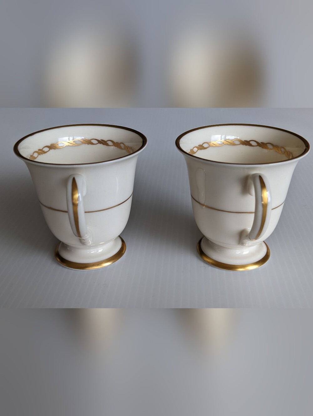 Vintage Franciscan Del Monte Demitasse Espresso Cups Set of 2 Gold Band USA - Picture 11 of 11